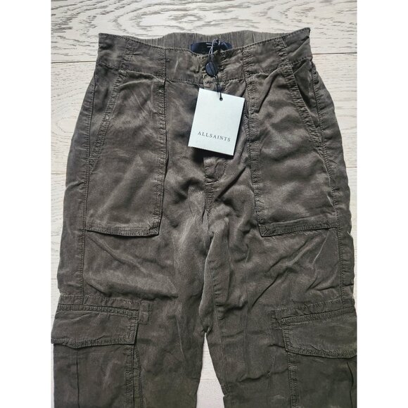 NWT AllSaints Freda Tensel Cargo Trousers Joggers Sz 0 - Picture 7 of 12